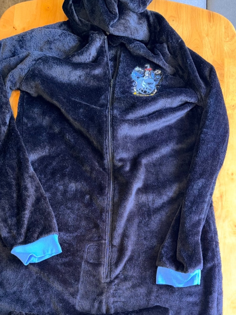Harry Potter Ravenclaw Hooded Union Suit Pjammy Black Fleece L/XL 502